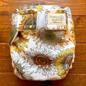 画像2: 【受注製作】ひまわり 【よつばのおむつ/日本製/ハンドメイド】 布おむつカバー （透湿性防水布使用）ヒマワリ,向日葵,夏※ご希望のサイズをお知らせください (2)