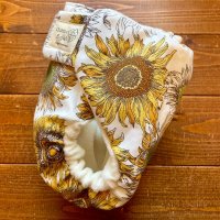 画像1: 【受注製作】ひまわり 【よつばのおむつ/日本製/ハンドメイド】 布おむつカバー （透湿性防水布使用）ヒマワリ,向日葵,夏