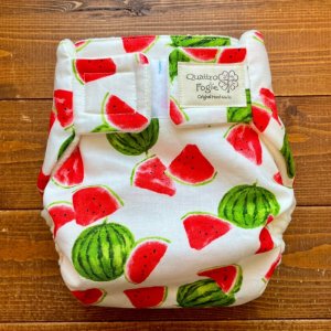 画像2: 【受注製作】スイカ 【よつばのおむつ/日本製/ハンドメイド】 布おむつカバー （透湿性防水布使用）すいか,西瓜,夏※ご希望のサイズをお知らせください (2)