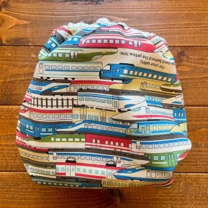 画像5: 【受注製作】電車 【よつばのおむつ/日本製/ハンドメイド】 布おむつカバー （透湿性防水布使用）列車,新幹線,男の子※ご希望のサイズをお知らせください (5)