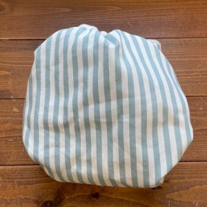 画像4: 【受注製作】ナチュラルなストライプ（くすみブルー） 【よつばのおむつ/日本製/ハンドメイド】 布おむつカバー （透湿性防水布使用）青※ご希望のサイズをお知らせください (4)