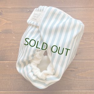 画像3: 【受注製作】ナチュラルなストライプ（くすみブルー） 【よつばのおむつ/日本製/ハンドメイド】 布おむつカバー （透湿性防水布使用）青※ご希望のサイズをお知らせください (3)