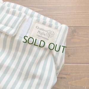 画像2: 【受注製作】ナチュラルなストライプ（くすみブルー） 【よつばのおむつ/日本製/ハンドメイド】 布おむつカバー （透湿性防水布使用）青※ご希望のサイズをお知らせください (2)