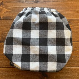 画像3: ブロックチェック（黒）透湿性防水布入りトレパン【ハンドメイド】立ったまま交換出来る♪ パンツ型おむつカバー,ブラック (3)
