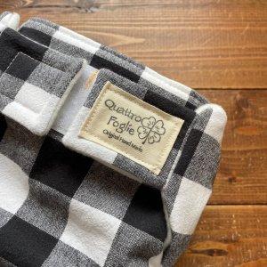 画像3: ブロックチェック（黒ブラック） 【よつばのおむつ/日本製/ハンドメイド】 布おむつカバー （透湿性防水布使用） (3)