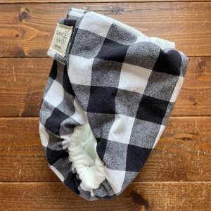 画像4: ブロックチェック（黒ブラック） 【よつばのおむつ/日本製/ハンドメイド】 布おむつカバー （透湿性防水布使用） (4)