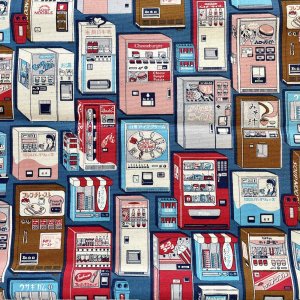 画像1: 【布からオーダー】街角のなつかし自販機【よつばのおむつ/日本製/ハンドメイド】 布おむつカバー（マジックテープ）昭和レトロ ＊サイズをお知らせください (1)