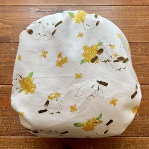 画像4: 金木犀とシマエナガ 【よつばのおむつ/日本製/ハンドメイド】 布おむつカバー （透湿性防水布使用）トリ,フラワー,花柄,秋,キンモクセイ (4)