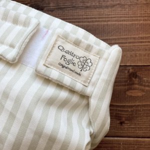 画像2: 【受注製作】ナチュラルなストライプ（ライトグレー） 【よつばのおむつ/日本製/ハンドメイド】 布おむつカバー （透湿性防水布使用）※ご希望のサイズをお知らせください (2)