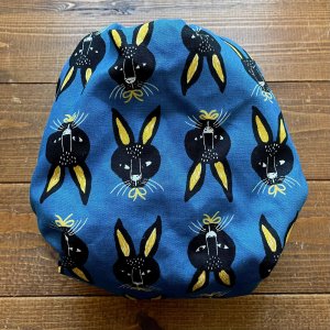 画像4: 【受注製作】北欧おしゃれウサギくん（ブルー） 【よつばのおむつ/日本製/ハンドメイド】 布おむつカバー （透湿性防水布使用）青※ご希望のサイズをお知らせください (4)