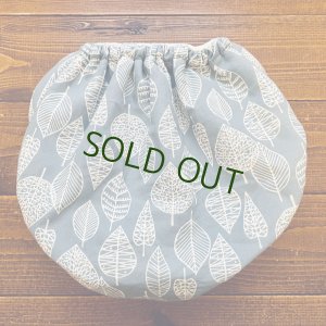 画像3: 北欧ミニリーフ（くすみブルー）透湿性防水布入りトレパン【ハンドメイド】立ったまま交換出来る♪ パンツ型おむつカバー/青 (3)