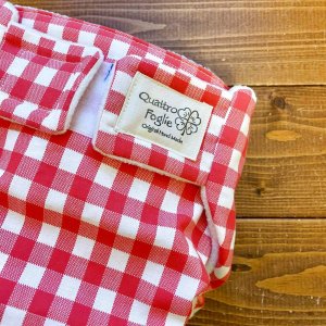 画像2: 【受注製作】ギンガムチェックレッド赤 【よつばのおむつ/日本製/ハンドメイド】 布おむつカバー (透湿性防水布使用) ※ご希望のサイズをお知らせください (2)