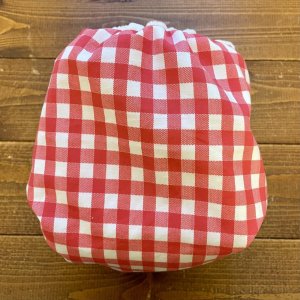 画像4: 【受注製作】ギンガムチェックレッド赤 【よつばのおむつ/日本製/ハンドメイド】 布おむつカバー (透湿性防水布使用) ※ご希望のサイズをお知らせください (4)
