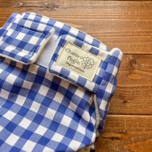 画像7: ギンガムチェック（ブルー）【よつばのおむつ/日本製/ハンドメイド】布おむつカバー （透湿性防水布使用）青 (7)