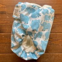 画像1: ごきげんゾウさん 【よつばのおむつ/日本製/ハンドメイド】 布おむつカバー （透湿性防水布使用）水色,ぞうさん