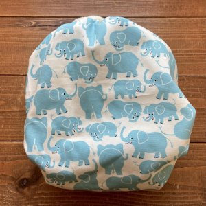 画像4: ごきげんゾウさん 【よつばのおむつ/日本製/ハンドメイド】 布おむつカバー （透湿性防水布使用）水色,ぞうさん (4)