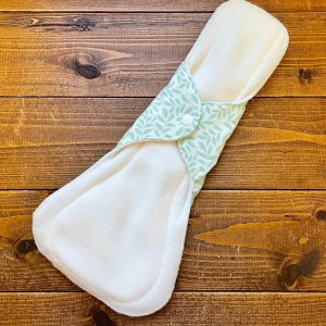 画像3: 夜用布ナプキン30cm 多い日も安心の防水仕様 「若葉のうた」 【ハンドメイド】 (3)