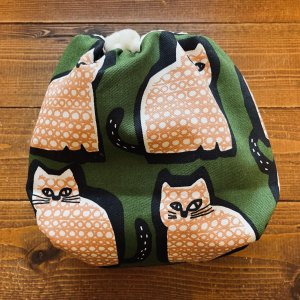 画像4: にゃっとグリーン 【よつばのおむつ/日本製/ハンドメイド】 布おむつカバー （透湿性防水布使用）猫,緑,北欧 (4)
