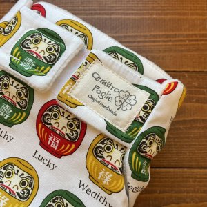 画像2: ハッピーだるまさん 【よつばのおむつ/日本製/ハンドメイド】 布おむつカバー （透湿性防水布使用）開運,ダルマ,縁起物,お正月 (2)