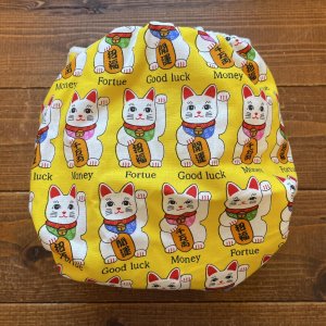 画像4: しあわせの黄色い招き猫 【よつばのおむつ/日本製/ハンドメイド】 布おむつカバー （透湿性防水布使用）開運,ダルマ,縁起物,お正月 (4)