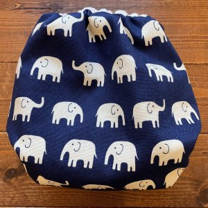 画像4: 北欧ゾウさん（ネイビー） 【よつばのおむつ/日本製/ハンドメイド】 布おむつカバー （透湿性防水布使用）カラシ,黄色 (4)