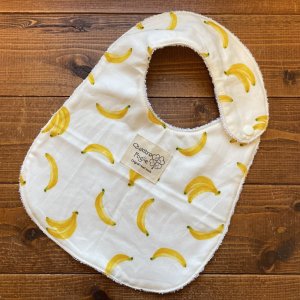 画像1: よだれの多い赤ちゃん必見！ 【超吸収！魔法のスタイ】 ごきげんバナナ【ハンドメイド】マイクロファイバー×コットン生地のよだれかけ 【スタイ５枚以上まとめ買いで送料無料！】 (1)