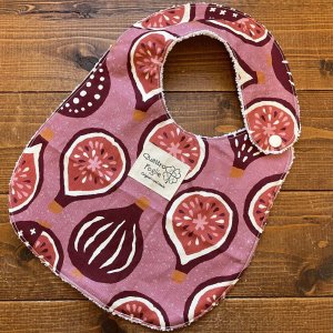 画像1: よだれの多い赤ちゃん必見！ 【超吸収！魔法のスタイ】 イチジク【ハンドメイド】マイクロファイバー×コットン生地のよだれかけ 【スタイ５枚以上まとめ買いで送料無料！】いちじく,無花果 (1)