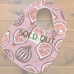 画像1: よだれの多い赤ちゃん必見！ 【超吸収！魔法のスタイ】 イチジク【ハンドメイド】マイクロファイバー×コットン生地のよだれかけ 【スタイ５枚以上まとめ買いで送料無料！】いちじく,無花果 (1)