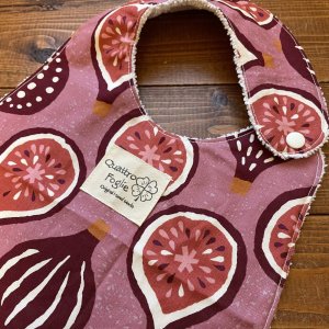 画像2: よだれの多い赤ちゃん必見！ 【超吸収！魔法のスタイ】 イチジク【ハンドメイド】マイクロファイバー×コットン生地のよだれかけ 【スタイ５枚以上まとめ買いで送料無料！】いちじく,無花果 (2)