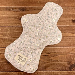 画像1: 夜用布ナプキン30cm 多い日も安心の防水仕様 やさしい花（ピンク） 【ハンドメイド】 (1)