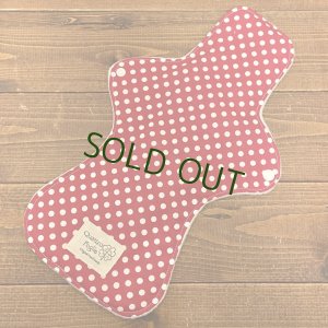 画像1: 夜用布ナプキン30cm 多い日も安心の防水仕様 水玉レッド 【ハンドメイド】 (1)