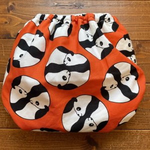 画像3: 【大きいトレパン XL:90-110】 でんぐりパンダ（オレンジ）パンツ型おむつカバー（防水）立ったまま交換出来る♪アニマル  (3)