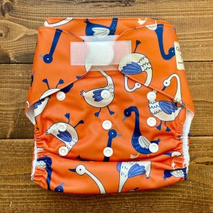 画像1: 早い者勝ち¥0プレゼント 【お買い上げ12,000円以上特典】 訳ありワンサイズおむつ 北欧アヒル（オレンジ） (1)
