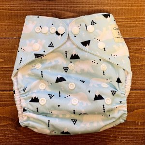 画像1: 早い者勝ち¥0プレゼント 【お買い上げ15,000円以上特典】 訳ありワンサイズおむつ 「シロクマ（スナップ）」 (1)