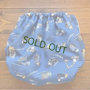 画像3: 「はたらくくるま出動パンツ-工事現場のヒーローたち」透湿性防水布入りトレパン【ハンドメイド】立ったまま交換出来る♪ パンツ型おむつカバー/青,ブルー,車 (3)