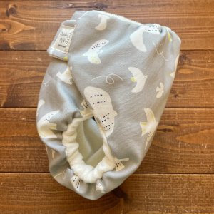 画像3: 北欧-空のおさんぽ 【よつばのおむつ/日本製/ハンドメイド】 布おむつカバー （透湿性防水布使用）グレー (3)