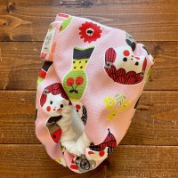 画像1: 北欧こけしちゃん 【よつばのおむつ/日本製/ハンドメイド】 布おむつカバー （透湿性防水布使用）ピンク,コケシ