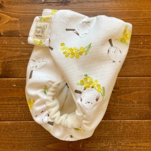 画像3: ミモザとシマエナガ 【よつばのおむつ/日本製/ハンドメイド】 布おむつカバー （透湿性防水布使用）トリ,フラワー,花柄,春 (3)