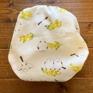 画像4: ミモザとシマエナガ 【よつばのおむつ/日本製/ハンドメイド】 布おむつカバー （透湿性防水布使用）トリ,フラワー,花柄,春 (4)