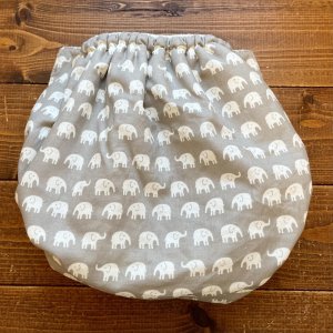 画像3: 北欧スモールゾウさん（グレー）透湿性防水布入りトレパン【ハンドメイド】立ったまま交換出来る♪ パンツ型おむつカバー (3)