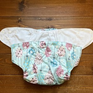 画像2: 【2~7歳向け/BIGサイズ】 「ふわふわバルーン（ミント）」ポケット式 ワンサイズおむつ/立体ギャザー付き（スナップ/ツルツル生地）風船,かわいい (2)