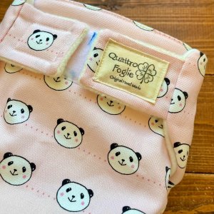 画像2: にっこりパンダちゃん（ピンク） 【よつばのおむつ/日本製/ハンドメイド】 布おむつカバー （透湿性防水布使用）アニマル (2)