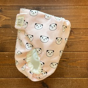 画像3: にっこりパンダちゃん（ピンク） 【よつばのおむつ/日本製/ハンドメイド】 布おむつカバー （透湿性防水布使用）アニマル (3)