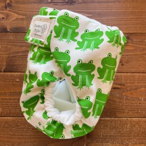 画像3: ケロロンかえる日和 【よつばのおむつ/日本製/ハンドメイド】 布おむつカバー （透湿性防水布使用）カエル,北欧 (3)
