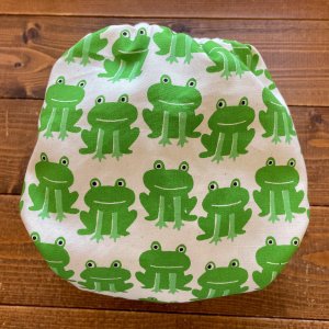 画像4: ケロロンかえる日和 【よつばのおむつ/日本製/ハンドメイド】 布おむつカバー （透湿性防水布使用）カエル,北欧 (4)