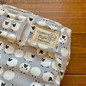 画像2: コロコロひつじ（グレー） 【よつばのおむつ/日本製/ハンドメイド】 布おむつカバー （透湿性防水布使用）羊,ヒツジ,アニマル (2)