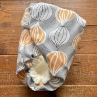 画像1: オシャレ玉ねぎ（グレー） 【よつばのおむつ/日本製/ハンドメイド】 布おむつカバー （透湿性防水布使用）北欧