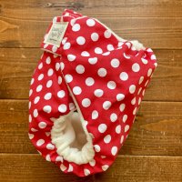 画像1: ミニードット(赤レッド) 【よつばのおむつ/日本製/ハンドメイド】 布おむつカバー (透湿性防水布使用)水玉