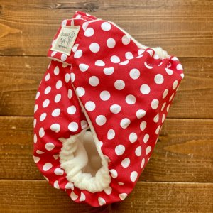 画像3: ミニードット（赤レッド） 【よつばのおむつ/日本製/ハンドメイド】 布おむつカバー （透湿性防水布使用）水玉 (3)