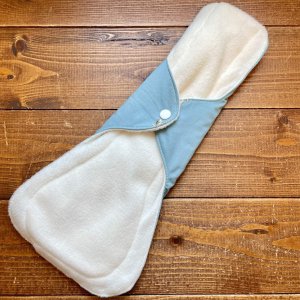 画像3: 夜用布ナプキン30cm 多い日も安心の防水仕様 ラメチェリー（アンティークブルー） 【ハンドメイド】ラメ,青 (3)